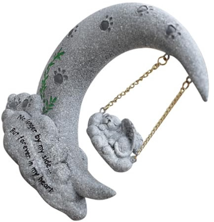 Yardwe Gedenkstein Mit Katzenmotiv Grabstein Für Haustiere Kunstharz Katzen-gedenkstein Engel Katzenornament Katzendeko Outdoor-Katzen-grabstein