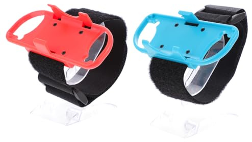 NUOBESTY Lot de 2 Bracelets de Manette Réglables pour Console Switch, Sangle Élastique Ajustable pour Joueurs, Accessoires de Jeu pour Danse et Sport, Compatible avec Manettes, Noir
