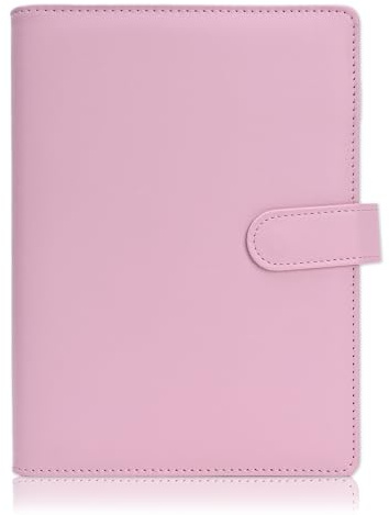 CRHOEIQ Ringbuch A5 Nachfüllbar, 6 Loch A5 Binder Notizbuch (Innenpapier Nicht Enthalten), Budget Binder Organizer Für Büro Schule und Reisearbeit(Rosa)