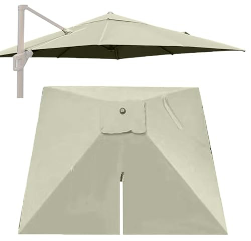 Parasol déporté carré de 2,4 m (8 pi), Toile de Rechange Anti-UV pour Patio, Toile de Parasol déportée de 3 m (10 pi), 8 Baleines durables pour Piscine de Jardin – Taupe, 2,5 m (8 pi)