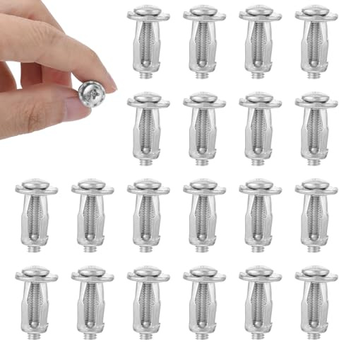 MBAIYO 20-Pack M4 Hollow Door Anchors and Screws, Metal Anchors for Hollow Wall Anchor Core Doors RV Walls Anchor Concrete Wall Hook for Concrete