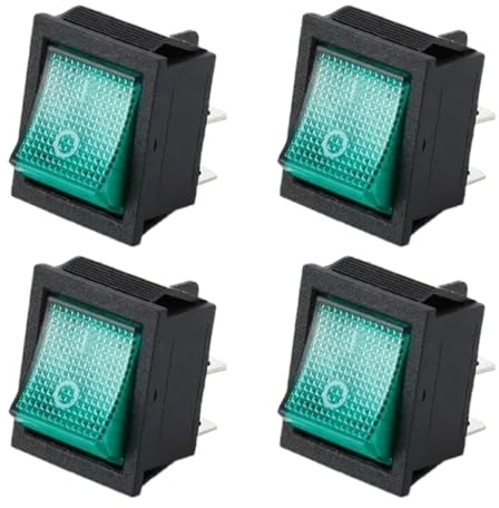4 x Mehrzweck-Wippschalter mit LED-Licht aus praktischen Materialien für Verschleißfestigkeit und Zuverlässigkeit, Auto-Modifikationsschalter