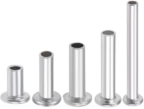 Lot de 100 rivets semi-tubulaires à tête plate en aluminium, couleur argent, M2 x 4/6/8/10/14/16 mm,5 8/14/16, M3 5/12/14/18 lingli(M2 x 4mm)