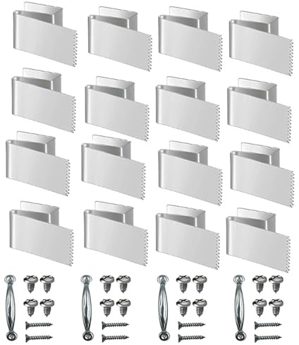 KIXZSAZ 16-Piece Steel Clamps, Reusable, Accessories, Corrosion-Resistant, for Securing Plywood, Shutters, White
