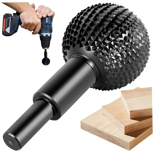 Kugelröhre, Kugelröhre für Holzschnitzerei, scharfer und stabiler Hartstahl, 40 mm, Ersatz-Holzschnitzwerkzeuge, schwarzer Winkelschleifer-Aufsatz, für Winkelschleifer