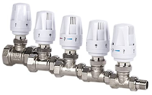 Messing-Thermostat-Heizkörperventil – 1/2 Zoll, 3/4 Zoll, 1 Zoll gerader Typ, automatische Temperaturregelung for Fußbodenheizungssysteme(1Inch)