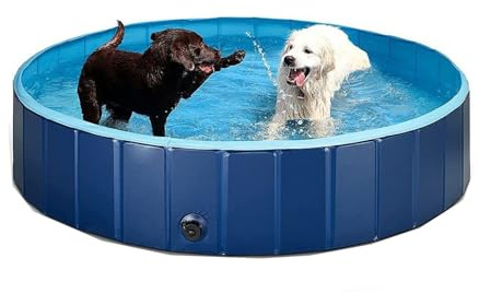 VASIVO 80 * 20CM Piscine pour Chien Pliable,Piscine pour Grands et Petits Chiens,Piscine pour Animaux, Pataugeoire pour Chiens,Piscine Pliable en PVC Bassin pour Chiens (Bleu Clair)