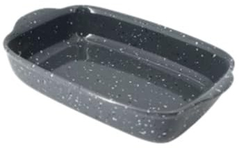 Dh2yjnbf3 Pirofila da Forno Pirofila Termica Rettangolare in Ceramica con Doppio Manico Teglia da Forno(Grijs,Piccolo)