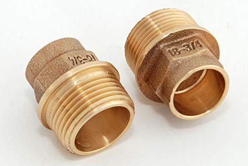 2x Rotguss Red Nippel i/a 18mm - 3/4' / 4243g Rotgussfitting red brass gunmetal