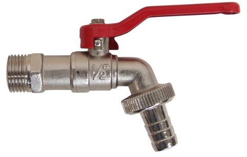 Schläfer 433800-1/2 Pouce (15/21) Robinet d'eau en Laiton de Qualité Supérieure, Robinet à sphére, Robinet Jardin avec raccord de tuyau, Robinet D'arrosage à Sphère, Robinet Exterieur Jardin 1/2.