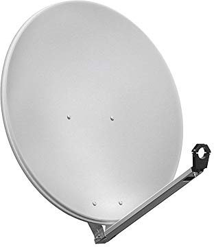 Goobay 67334 Parabola Satellitare in Alluminio da 80 cm, Grigio Chiaro
