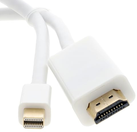 kenable Mini DisplayPort/Thunderbolt to HDMI Cable Male to Male 1080p Video Audio for MacBook iMac to TV Monitor 1.8m White