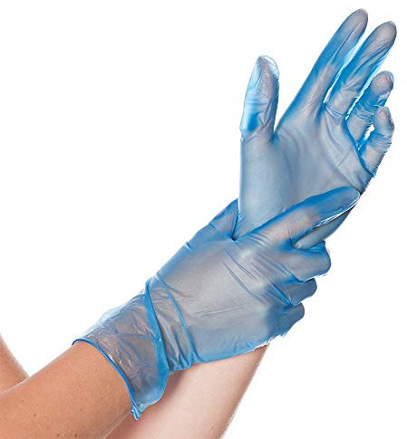 Hygostar VINYL-Handschuhe CLASSIC BLAU gepudert, blau, Größe L