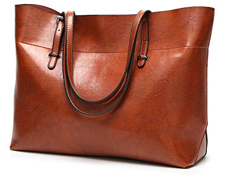 Womens Soft Leather Handbags Large Capacity Retro Vintage Top-Handle Casual Tote Shoulder Bags
