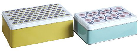 Premier Housewares Lot de 2 boîtes de Rangement rectangulaires Multicolore 13 x 20 x 7 cm