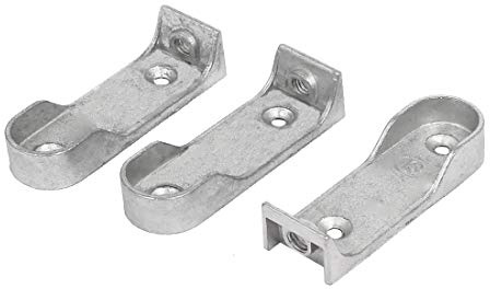 New Lon0167 Wardrobe Rod Featured End Rail Supports reliable efficacy Brackets Holder Silver Tone 3pcs for 16mm Tube(id:248 b6 b8 3d6)