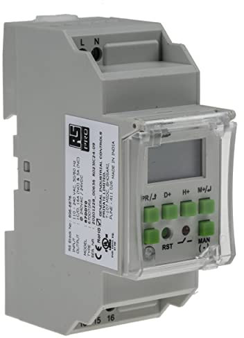 RS PRO DIN-Schienen-Zeitschaltuhr, Stunden, 110 → 240 V ac, 1-Kanal