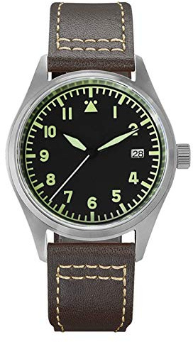 NC Orologi da pilota in titanio San Martin Orologio da polso militare vintage NH35 Orologio da uomo automatico con movimento (dial 5)