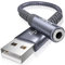 JSAUX USB to 3.5mm Jack Audio Adapter, TRRS 4-pole Stereo External USB Sound Card Aux Headset Microphone Converter with DAC Chip Compatible with Headphone Mac PS4 PC Laptop Desktops -Grey