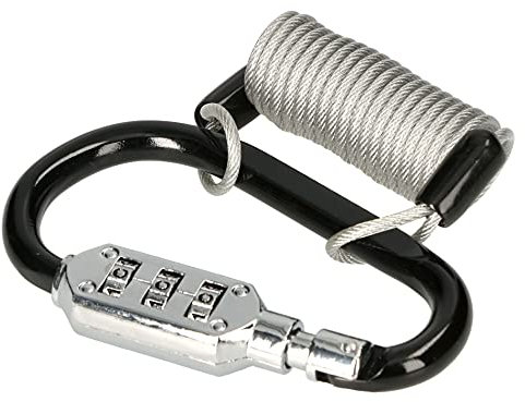 KOTARBAU® Aluminium Karabiner mit Zahlenschloss und 100 cm Stahlseil zum Sicheren Abschließen