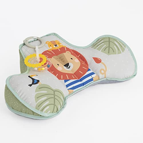Taf Toys TAF12895 Savannah Tummy Time Developmental Super Soft Nursery Support Pillow. Includes Detachable Rattle Toy Suitable for Newborn Baby Boys & Girls from Birth. 0 Months +