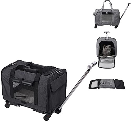 Hundebox Faltbar Hundetransportbox Katzentransportbox Katzenbox Transportbox katzentasche, Transporttasche für Katzen und Hunde Dark Gray 47X30X39cm