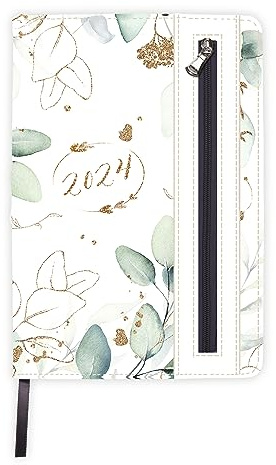 Trötsch Wochenplaner A5 Soft mit Tasche Flowers white 2024: Wochenterminer