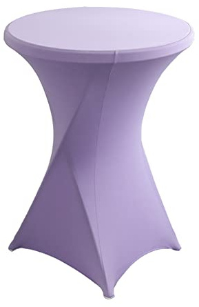 Stretch Stehtisch Hussen Spandex Stehtischhussen (Helles Lila 1er Ø80-85cm) | Bartische Hochzeit Erstärkung im Fußbereich Rund Tischdecke für Bistrotisch Cocktail-Party