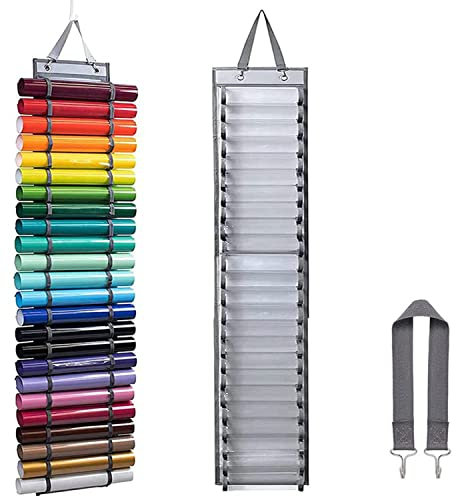 LZYKJGS Soporte Organizador de Rollo de Vinilo, 24 Ranuras, para Almacenar Papel de Regalo y Dibujos de Diseño (Gris)
