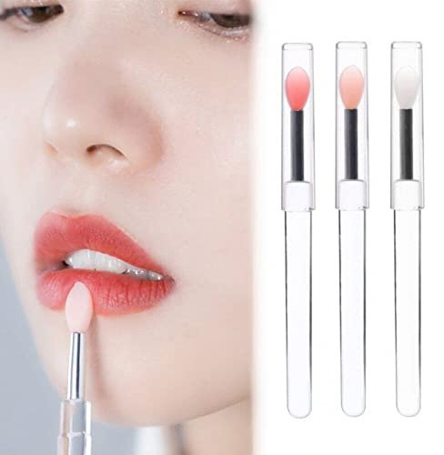 Casiler 3pcs Tragbare Silikonlippenbürste Abdeckung Weicher Multifunktionaler Lippenbalsam -applikator Lippenstift Lipgloss Lidschatten Make -up Pinsel