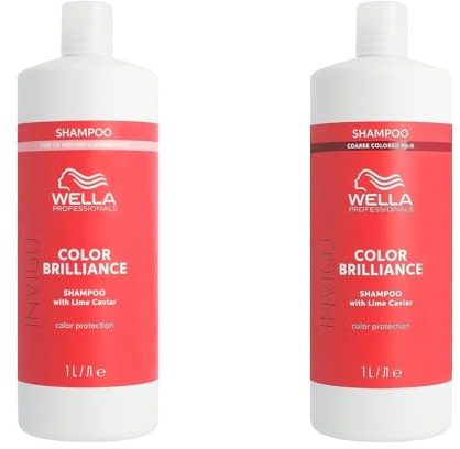 Wella Professionals Invigo Color Brilliance Vibrant Color Conditioner Coarse, 1000ml & Wella Professionals Invigo Color Brilliance Color Protection Shampoo Fine/Normal, 1000ml