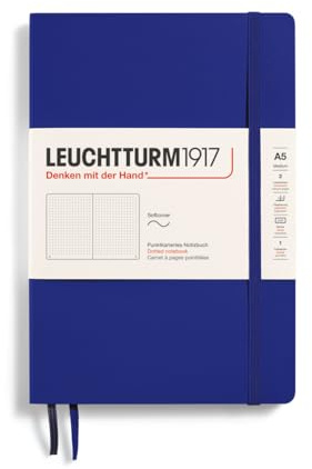 LEUCHTTURM1917 369805 Notizbuch Medium (A5), Softcover Schreibbuch, 123 nummerierte Seiten, Ink, dotted