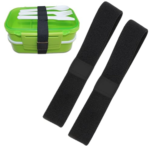 Ryaupy Bento Box Gurt, Elastische Befestigungsgurte für Lunchboxen, Ersatz für Band, für Zuhause, Büro, Schule, Outdoor, Reisen, Camping, Picknick, 2 Pack