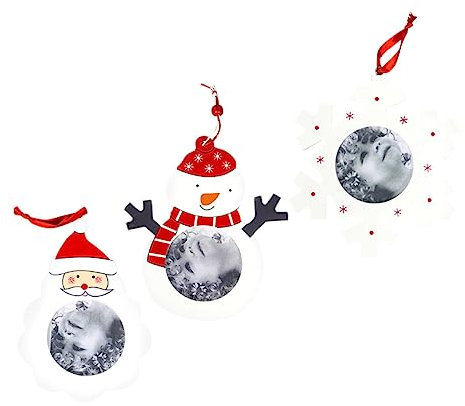 Warmhm 3stücke Holzanhänger Weihnachten Zum Aufhängen Hölzerner Weihnachts-hängerahmen Als Heimschmuck Und Fotorequisit Schneemann-Stil