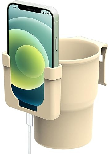 Maciun Soporte de teléfono para taza de coche, soporte para taza de coche para salida de aire, salida de aire portátil para coche, soporte de automóvil para bebidas, teléfono, café, botellas