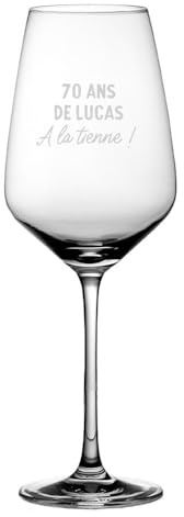 CADEAUX.COM - Verre à Vin personnalisable pour Homme de 70 ans - Message Personnalisable - Verre Personnalisé - Cadeau Anniversaire - Cadeau Homme