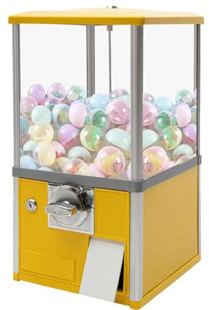 Distributori Automatici Per Aziende, Distributore Automatico Di Caramelle Traslucide, Distributore Automatico Di Caramelle Vintage, Distributore Automatico Di Caramelle A Gettoni E Salvadanaio,Yellow