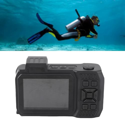 Lazmin112 4K Unterwasser Kamera, 33FT wasserdichte Digitalkamera, 65MP Autofokus Dual Screen Selfie, 2500mAh Batterie, Tauchen (Schwarz)
