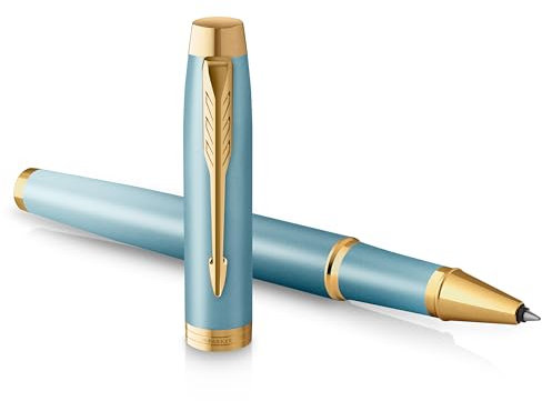 PARKER IM Writing Rituals Tintenrollergrünes Gehäuse mit Farbverlaufgoldene Zierteilefeine Spitzeschwarze TinteGeschenkbox