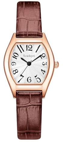 Szaikyri Classique Rectangulaire Montre Femmes avec Chiffres Arabes Faciles à Lire Montre de Dame de Tenue