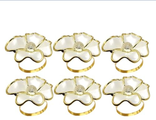 SHABD Blumen- - Elegante Serviettenhalter-Set für Papierservietten und Tischdecken, 6er-Set, A