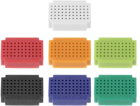 PATIKIL 7pcs Mini Breadboard, Solderless Breadboard Small Breadboard 55 Tie Points Prototype PCB Bread Board Electronics Kit Plates, ZY-55, 7 Color