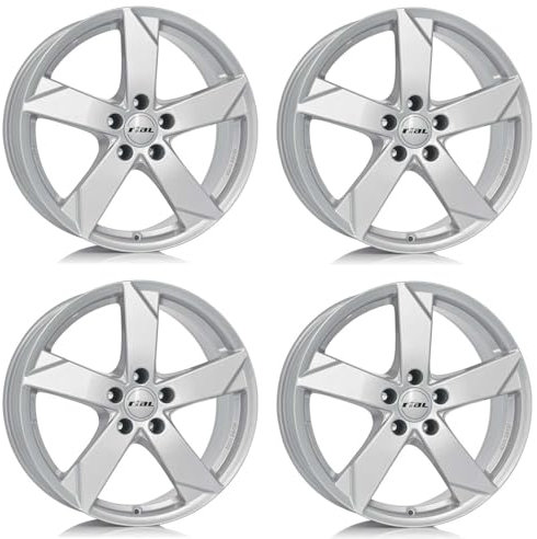 4x Rial Felgen Alufelgen Kodiak 6.5Jx16 ET50 5x112 polar-silber kompatibel mit VOLKSWAGEN Caddy Cross Touran E-Golf Golf Jetta Touran
