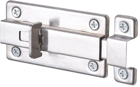 Tür-Sicherheitsriegel – Türriegel | Manueller Sicherheitsriegel aus Edelstahl | Druckknopf-Edelstahl-Türriegel | Automatisches Federdesign Diebstahlsicherung für alle Arten von Zimmertüren