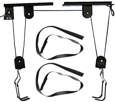 GCYEIDMA Kayak Hoist Set Universal Ceiling Mounted Hoist Storage Garage Hanger Lift For Up To 60kg Practical Bicycle Accessories