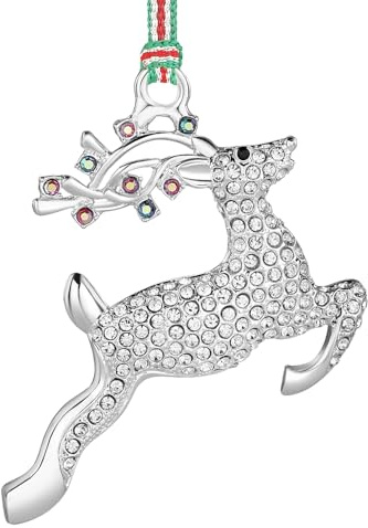 Newbridge Silverware Reindeer with Clear & Aurora Borealis Stones Tree Ornament