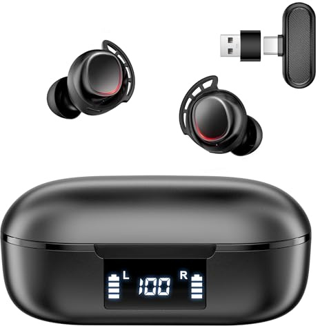 IAMJOY Low Latency Wireless Gaming Audio Adapter, 2.4GHz Dongle & Bluetooth for Meta Quest 3/2, PS5, Switch, Steam Deck, PC (Pure Black)