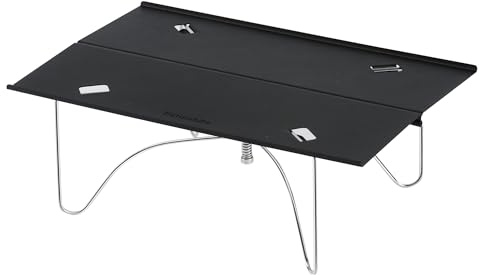 Naturehike Mini Camping Table Folding Table Outdoor Ultralight Serving Laptop Tray Table Portable Dining-table Picnic Tea Table Backpacker Table Bearing 30kg (Black)