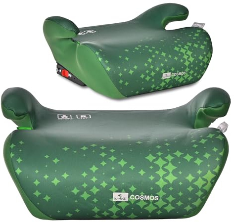Lorelli Cosmos Kindersitzerhöhung Isofix 125 bis 150 cm (6-12 Jahre) Norm R129, Autositzerhöhung, tragbare Sitzerhöhung, Kindersitz, Autositz Erhöhungen für Kinder, Grün