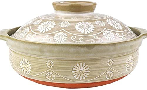 CWCQGH Pentola in Terracotta per stufato Pentola in Terracotta per stufato Pentola in Ceramica per Cucinare - Isolamento Resistente al Calore Energia S